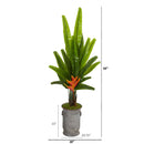 59” Traveler's Palm Artificial Tree in Vintage Metal Planter