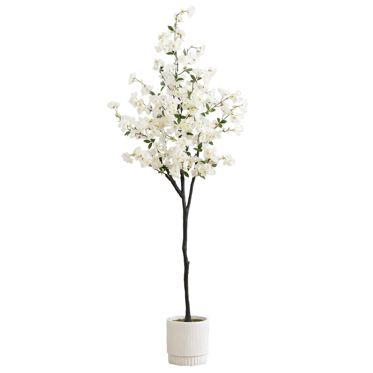 6’ Artificial Cherry Blossom Tree with White Decorative Planter, photo 8 of 8