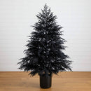 6' Artificial Halloween Real Touch Black Norfolk Pine Christmas Tree with Natural Look