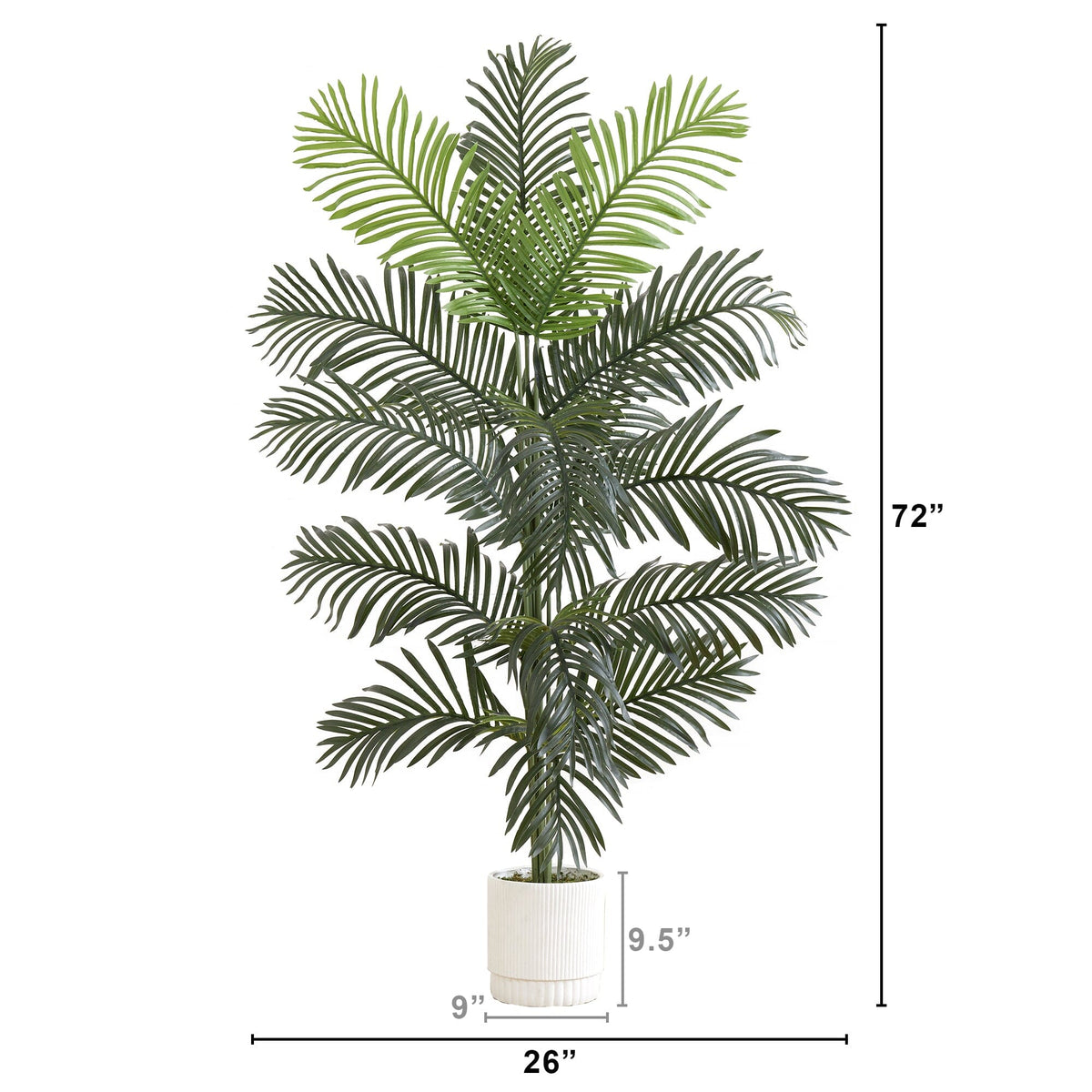 6’ Artificial Paradise Palm with White Decorative Planter, photo 6 of 7