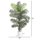 6’ Artificial Paradise Palm with White Decorative Planter