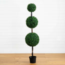 6’ Artificial Triple Ball Boxwood Topiary Tree (Indoor/Outdoor)