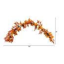 6’ Assorted Autumn Maple Leaves, Pumpkins, Gourds, Berries and Pinecone Artificial Fall Garland by Nearly Natural