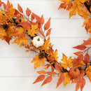 6’ Assorted Autumn Maple Leaves, Pumpkins, Gourds, Berries and Pinecone Artificial Fall Garland by Nearly Natural