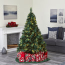 6' Assorted Green Scotch Pine Artificial Christmas Tree with 250 LED Lights