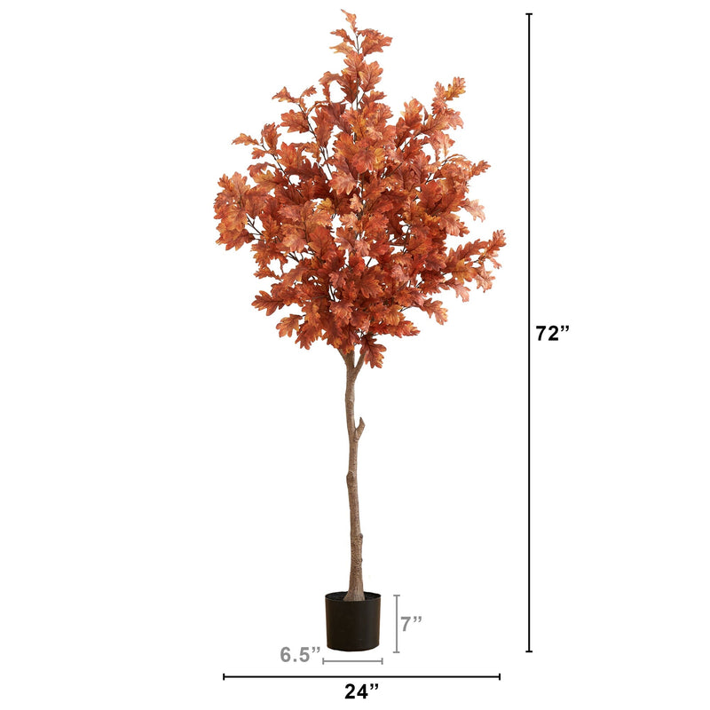 6’ Autumn Oak Artificial Fall Tree, photo 8 of 8