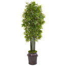 6’ Bamboo Artificial Tree with Black Trunks in Planter (Indoor/Outdoor)