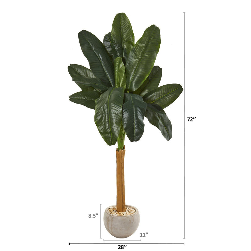 6’ Banana Artificial Tree in Sand Colored Bowl, photo 2 of 2