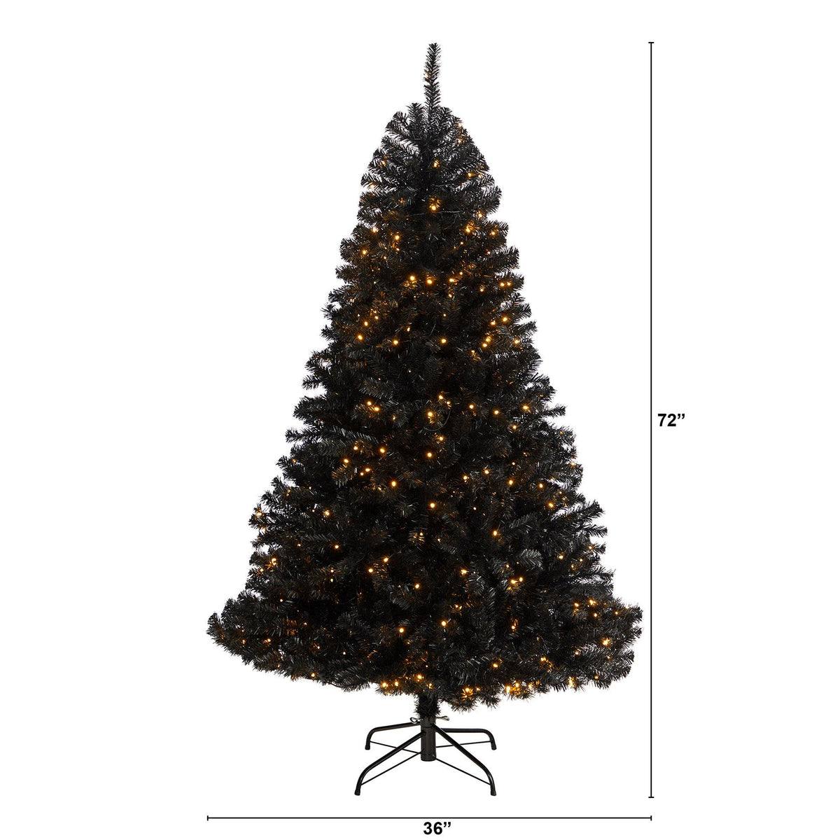 6’ Black Artificial Christmas Tree with 400 Clear LED Lights and 1036 Tips, photo 2 of 12