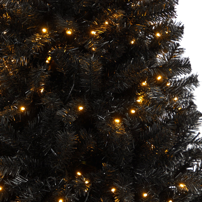 6’ Black Artificial Christmas Tree with 400 Clear LED Lights and 1036 Tips, photo 5 of 12