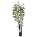 6' Black Bamboo Silk Tree (2 Thick Trunks) by Nearly Natural