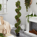 6’ Boxwood Topiary Spiral Artificial Tree (Indoor/Outdoor)