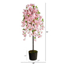 6' Cherry Blossom Artificial Tree in Black Tin Planter
