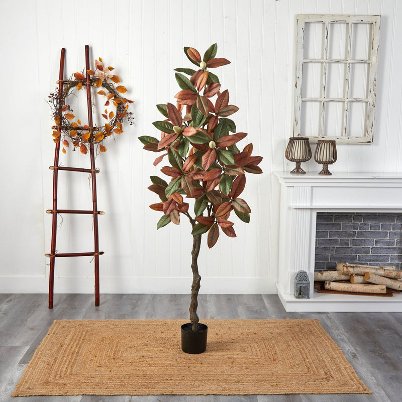 6’ Fall Magnolia Artificial Tree