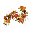 6’ Fall Ranunculus, Hydrangea and Berries Autumn Artificial Garland by Nearly Natural