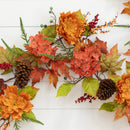 6’ Fall Ranunculus, Hydrangea and Berries Autumn Artificial Garland by Nearly Natural