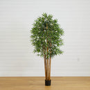 6' Fancy Style Bamboo Silk Tree by Nearly Natural