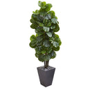6’ Fiddle Leaf Fig Artificial Tree in Slate Planter