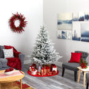 6’ Flocked Fraser Fir Artificial Christmas Tree with 500 Warm White Lights and 236 Bendable Branches