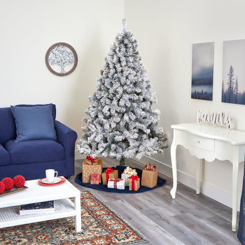 6' Flocked White River Mountain Pine Artificial Christmas Tree with Pinecones, photo 5 of 5
