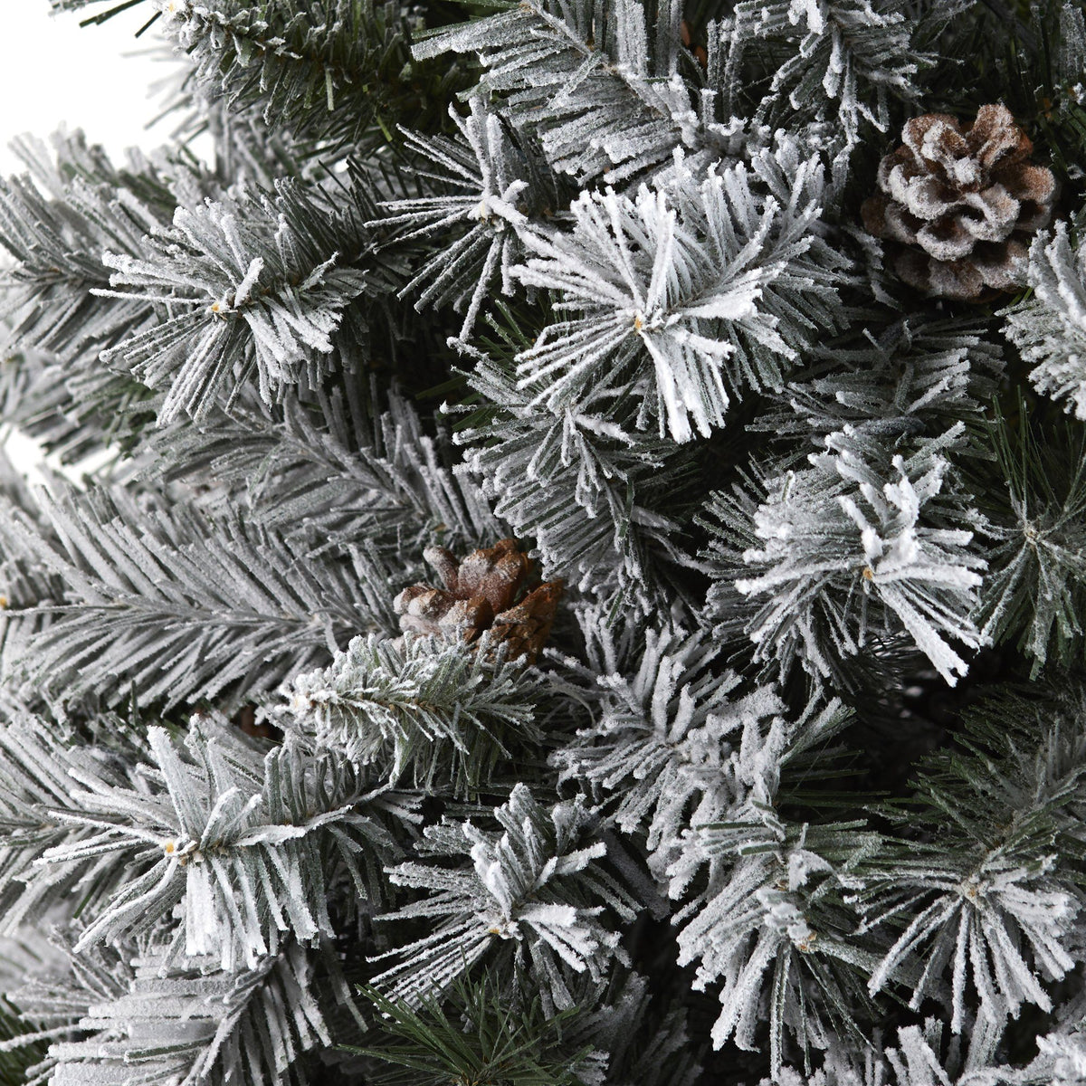 6' Flocked White River Mountain Pine Artificial Christmas Tree with Pinecones, photo 3 of 5