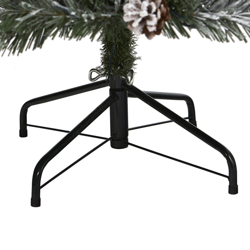 6' Flocked White River Mountain Pine Artificial Christmas Tree with Pinecones, photo 4 of 5