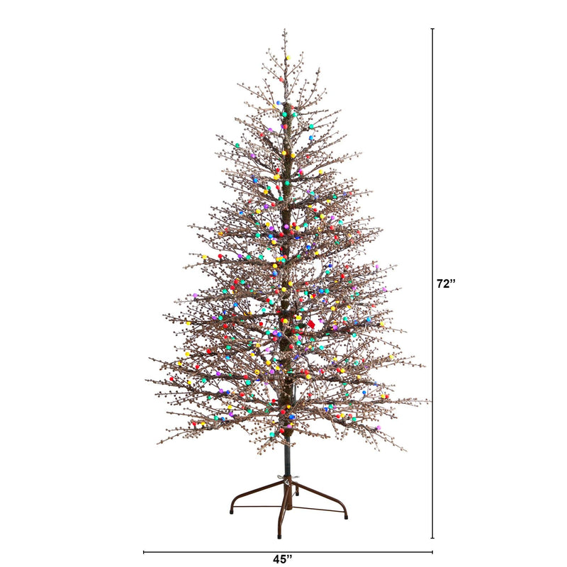 6' Frosted Berry Twig Christmas Tree