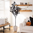 6' Artificial Halloween Black Eucalyptus Tree