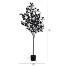 6' Artificial Halloween Black Eucalyptus Tree