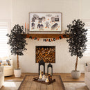 6' Artificial Halloween Black Ficus Tree with Natural Trunk