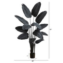 6' Artificial Halloween Black Traveler's Palm Tree
