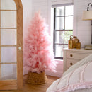 6' Artificial Pink Pampas Grass Christmas Tree