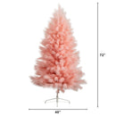 6' Artificial Pink Pampas Grass Christmas Tree