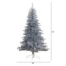 6' Artificial Silver Christmas Tree with 300 Cool White LED Lights