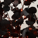 6' Pre-Lit Artificial Halloween Black Eucalyptus Tree with 300 Orange & Purple LED Lights