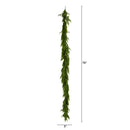 6' Pre-Lit Artificial Real touch Norfolk Island Pine Garland with 35 Warm White LED Lights and Natural Look