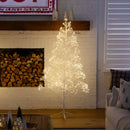6' Pre-Lit Artificial White Starburst Tree with 1680 Fairy Warm White LED Lights