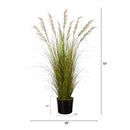 6’ Artificial Grass Plant in Black Tin Planter
