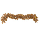 6' Holiday Christmas Golden Garland with Ornaments and 50 Warm White Lights