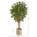 6’ Japanese Maple Artificial Tree in Handmade Natural Cotton Multicolored Woven Planter