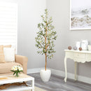 6’ Olive Artificial Tree in White Planter