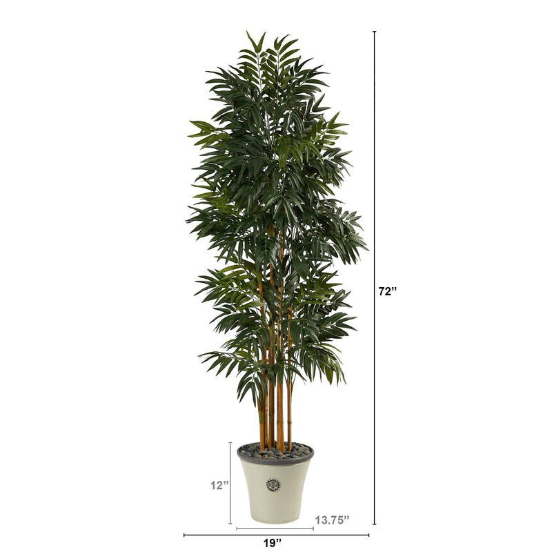 6’ Phoenix Artificial Palm tree in Decorative Planter, photo 2 of 4