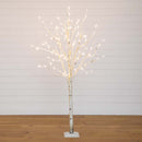 6’ Pre-Lit Artificial White Birch Tree with 300 Warm White LED Lights
