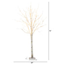 6’ Pre-Lit Artificial White Birch Tree with 300 Warm White LED Lights
