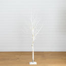 6’ Pre-Lit Artificial White Birch Tree with 90 White LED Lights