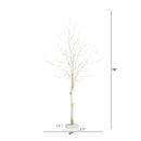 6’ Pre-Lit Artificial White Birch Tree with 90 White LED Lights