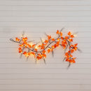 6' Pre-Lit Autumn Maple Artificial Fall Garland with 54 Warm White LED Lights