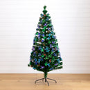 6' Pre-Lit Fiber Optic Artificial Christmas Tree with 220 Colorful LED and Remote Control Show