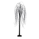 6’ Pre-Lit Halloween Black Willow Artificial Tree with 160 Orange & Purple LED Lights