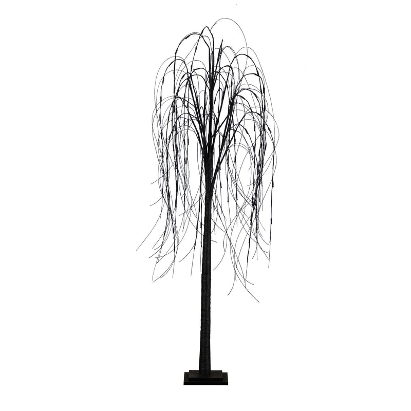 6’ Pre-Lit Halloween Black Willow Artificial Tree with 160 Orange & Purple LED Lights